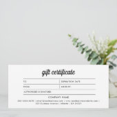 Retro Logo Minimalistisch Zwart Wit Cadeaubon (Staand voorkant)