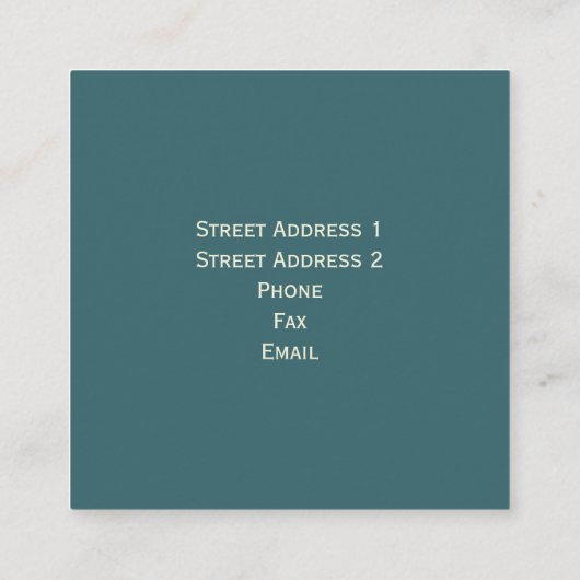 Retro Logo Style Square Shape Visitekaartje Blauwg (Achterkant)