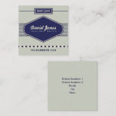 Retro Logo Style Square Shape Visitekaartje grijs (Voorkant / Achterkant)