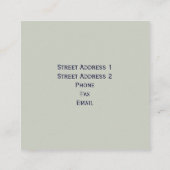 Retro Logo Style Square Shape Visitekaartje grijs (Achterkant)