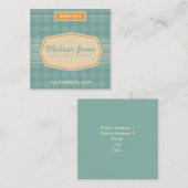 Retro Logo Style Square Vorm Visitekaartje Aqua (Voorkant / Achterkant)