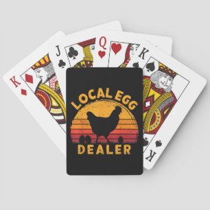 Retro lokale eierhandelaar voor kipeieren pokerkaarten