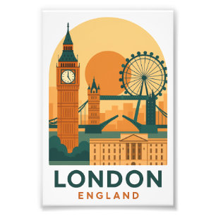 Retro Londen Engeland Reisposter Retro Foto Afdruk