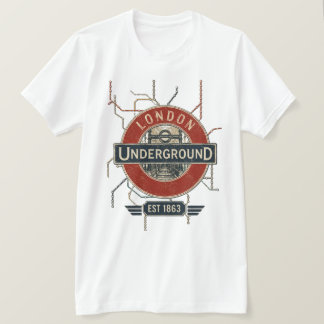 Retro Londense Ondergrondse Metro Kaart T-shirt