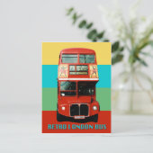 Retro London Bus Briefkaart (Staand voorkant)