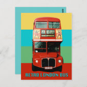 Retro London Bus Briefkaart (Voorkant / Achterkant)