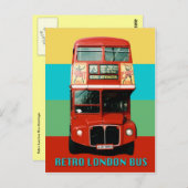 Retro London Bus Briefkaart (Voorkant / Achterkant)