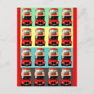 Retro London Bus Briefkaart -3