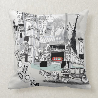 Retro London City Printed Cushion Kussen