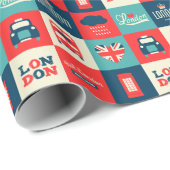 Retro London Collage Paper Cadeaupapier (Rol Hoek)