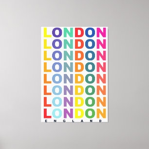 Retro London England poster Canvas Afdruk