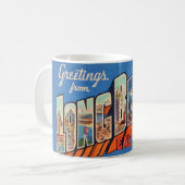Retro Long Beach, CA Groeten Mok (Voorkant links)