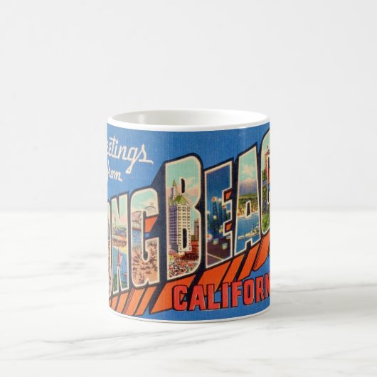 Retro Long Beach, CA Salutation Mug (Centre)
