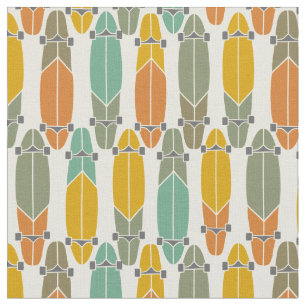  Retro Longboards patterated Stof