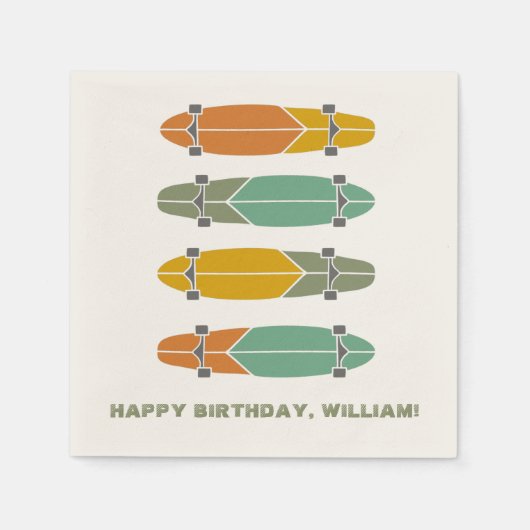  Retro Longboards Skateboarden Servet (Voorkant)