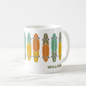 Retro Longboards Skateboards Gepersonaliseerd Koffiemok (Voorkant rechts)