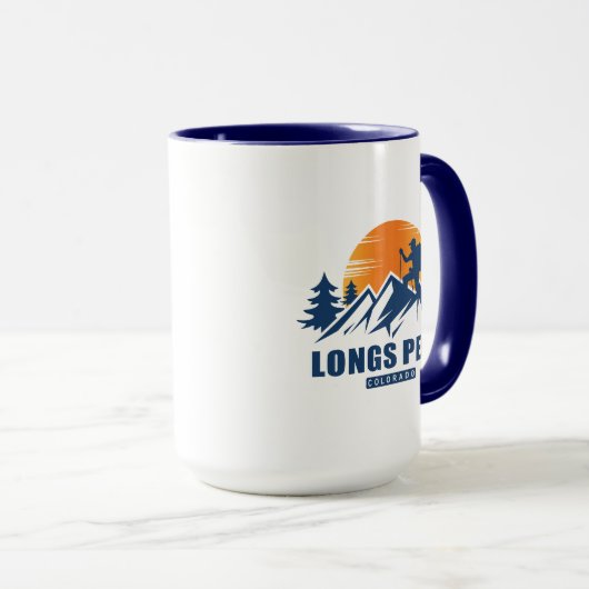 Retro Longs Peak Hike T-shirt Mok (Voorkant rechts)