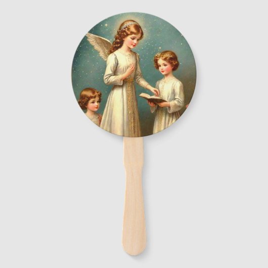 Retro Look Angel Fans Handwaaier (Achterkant)