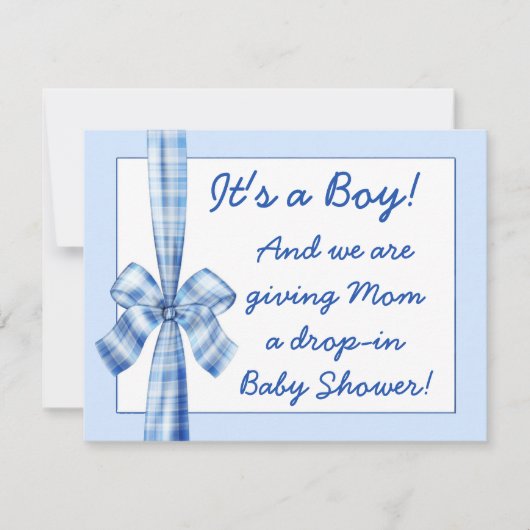 rétro look baby shower invitation pour un garçon (Devant)