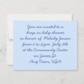 rétro look baby shower invitation pour un garçon (Dos)