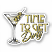 Retro-look Dirty Martini Fun Sticker (Voorkant)