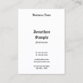 Retro Look Handgeschreven Script Zwart Wit Klassie Visitekaartje (Achterkant)