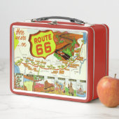 Retro Look Route 66 Metalen Lunchbox (In situ)
