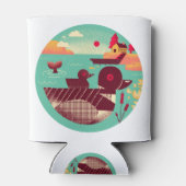 Retro Loon Bird uit 1950 op een meer Blikjeskoeler (Achterkant)