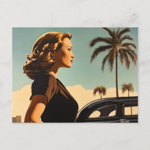 Retro Los Angeles Beauty Briefkaart