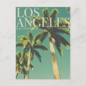 Retro Los Angeles Palm Tree Travel Briefkaart (Voorkant)