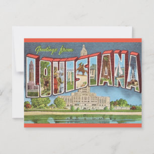 Retro Louisiana-ansichtkaart Briefkaart