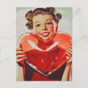 Retro Love: 1950s Heart Glow Briefkaart