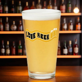 Retro "Love Beer" Pint Glas