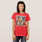 Retro Love Birds  T-shirt (Voorkant volledig)