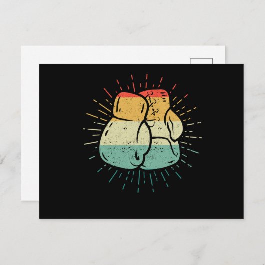 Retro Love Boxing Lover Boxer Glove Funny Briefkaart (Voorkant / Achterkant)