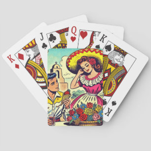 Retro Love Couple Comic Pokerkaarten
