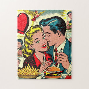 Retro Love Couple Comics Legpuzzel
