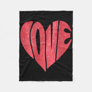 Retro Love Hart Valentijnsdag Schattige Valentijn Fleece Deken