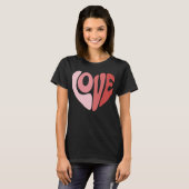 Retro Love Heart Valentine Typography T-shirt (Voorkant volledig)