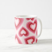Retro Love Hearts Pattern mok  (Voorkant rechts)