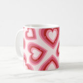 Retro Love Hearts Pattern mug  Koffiemok (Voorkant links)