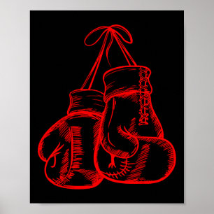 Retro Love Red Boxing Gifts Boxer Gift Poster