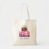 Retro 'Love to Teach' Crayon Ontwerp Leraar Naam Tote Bag (Voorkant)