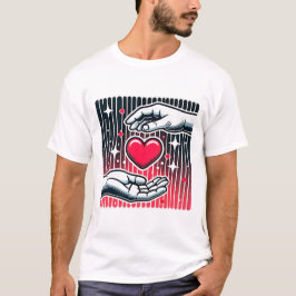 Retro Love Transfer Hart Handen T-shirt