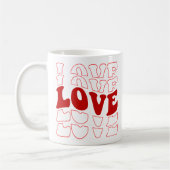 Retro LOVE Typografie Red Design Koffiemok (Links)