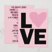 Retro Love Valentijnsdag Party Kaart (Voorkant / Achterkant)