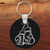 Retro Love White Boxing Gifts Boxer Gift Sleutelhanger (Voorkant)