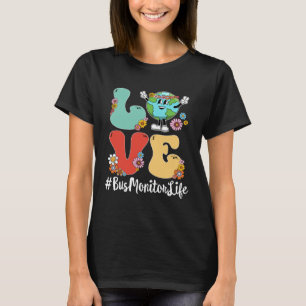 Retro Love World Earth Day 2023 Bus Monitor Life T-shirt