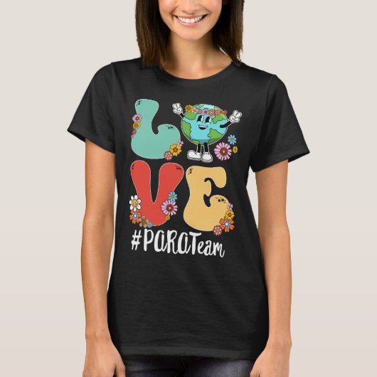 Retro Love World Earth Day 2023 PARA Team T-shirt (Voorkant)