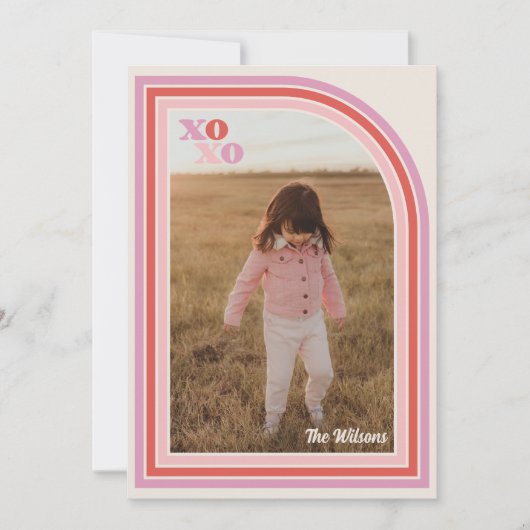 Retro Love XOXO Valentine's Day Carte photo (Devant)